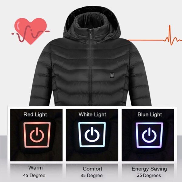 New Heated Jacket Coat USB Electric Jacket Cotton Coat Heater Thermal Clothing Heating Vest Men's Clothes Winter - Imagen 2