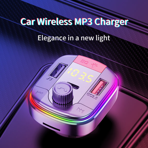 Car MP3 Bluetooth Player PD QC3.0 Fast Charge Car Charger - Imagen 4