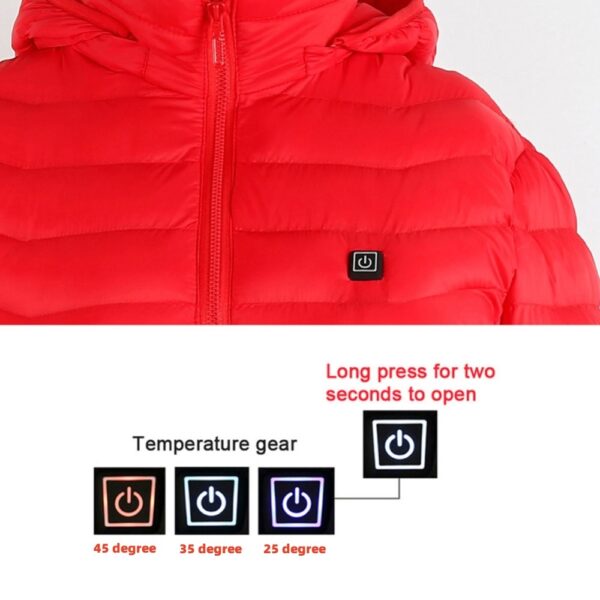 New Heated Jacket Coat USB Electric Jacket Cotton Coat Heater Thermal Clothing Heating Vest Men's Clothes Winter - Imagen 3