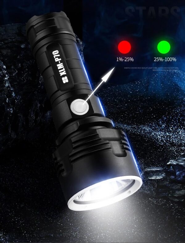 Strong Flashlight Focusing Led Flash Light Rechargeable Super Bright LED Outdoor Xenon Lamp - Imagen 7