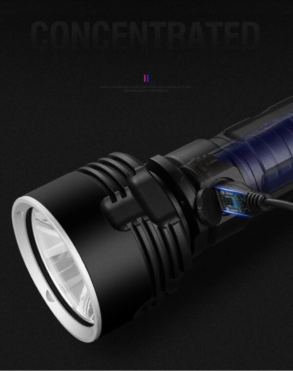 Strong Flashlight Focusing Led Flash Light Rechargeable Super Bright LED Outdoor Xenon Lamp - Imagen 4