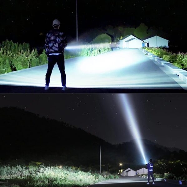 Strong Flashlight Focusing Led Flash Light Rechargeable Super Bright LED Outdoor Xenon Lamp - Imagen 5