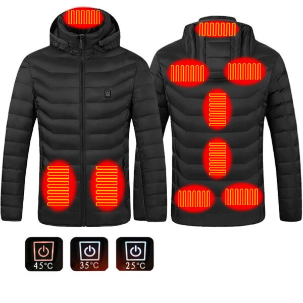 New Heated Jacket Coat USB Electric Jacket Cotton Coat Heater Thermal Clothing Heating Vest Men's Clothes Winter - Imagen 4