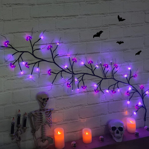 Halloween LED Willow Vine String Light Cool Cartoon Bat Pumpkin Decoration For Indoor Outdoor Party House Decor - Imagen 5