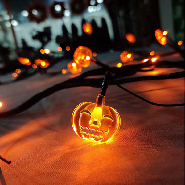 Halloween LED Willow Vine String Light Cool Cartoon Bat Pumpkin Decoration For Indoor Outdoor Party House Decor - Imagen 3